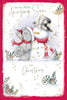 Bear And Snowman Son Christmas Card