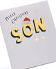 Gold Lettering Design Son Christmas Card