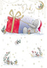 Bear Pulling Gift Best Dad Ever Christmas Card