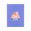 Love Express Pink Car 3D Pop Up Greeting Card - Wedding Valentine's Day Anniversary