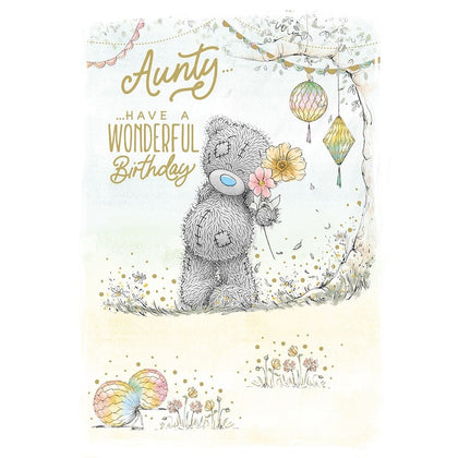 Bear Balancing Cakes Aunty Birthday Card