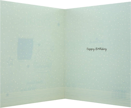 Classic Glitter Embellished Beer and Burger Design Brother Birthday Card