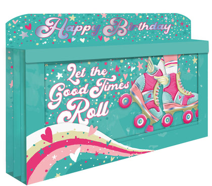 Roller Skates and Rainbow 3D Birthday Card