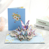 Flower & Butterfly Blue 3D Pop Up Greeting Card