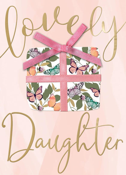 Butterflies Embellished Lovely Daughter Birthday Card