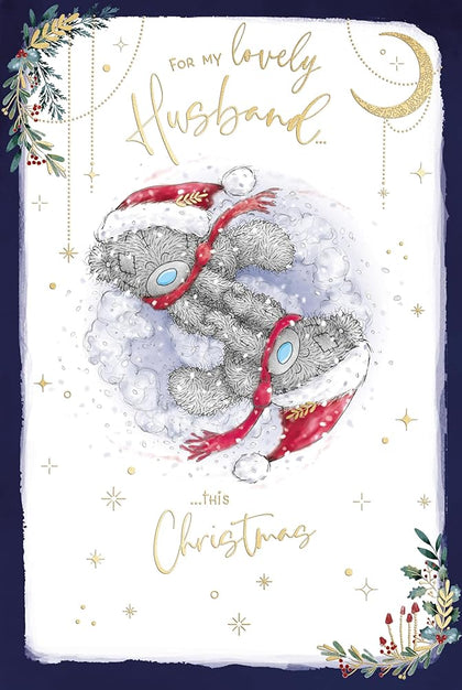 Bears Dancing In Snow Lovely Husband Christmas Card