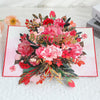 Red Carnation Delight 3D Pop Up Greeting Card