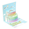 Rainbow Cake 3D Pop Up Birthday Card with Personalized Age Numbers