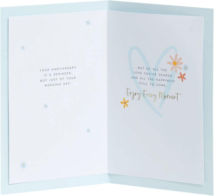 Floral Heart Design Anniversary Card