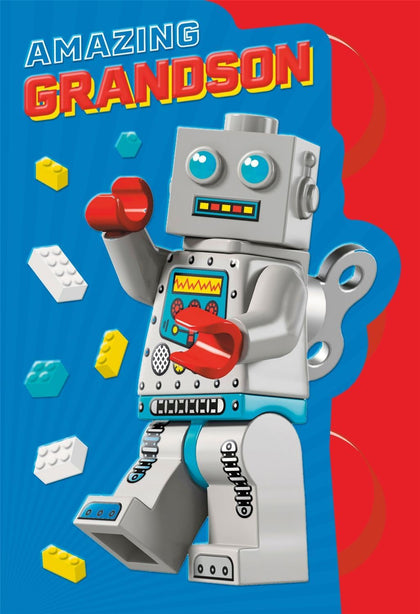 Lego Robot Design Amazing Grandson Birthday Card