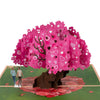 Two Men Strolling Cherry Tree 3D Pop Up Greeting Card