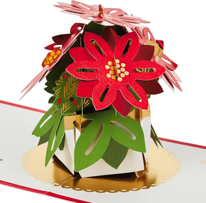 Poinsettia Flowers 3D and Pop Up Christmas Card