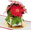 Poinsettia Flowers 3D and Pop Up Christmas Card