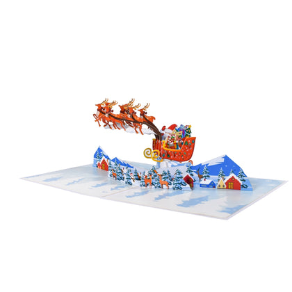 Santa’s Sleigh Ride A Magical Christmas Pop Up Card