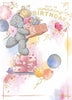 Bear Stood On Present Holding Presents Birthday Card