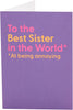 Funny Annoying Design Sister Birthday Card