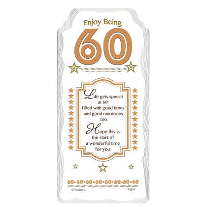 Enjoy Being 60 Sentimental Handcrafted Ceramic Plaque