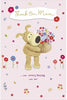 Boofle with Basket Of Flowers Mum Mother's Day Card