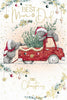 Bear Loading a Tree Onto A Truck Best Mum And Dad Christmas Card