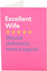 Funny Pink Review Design Wife Birthday Card