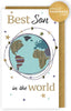 Best Son In The World Galactic Adventure Hand-Finished Birthday Card