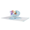 Blue Baby Boy Carriage and Fairy 3D Pop Up Baby Shower Greeting Card