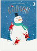Snowman Design Godson Christmas Card