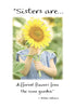Sisters Different Flowers.. Sentimental Verses Keepsake Greeting Card
