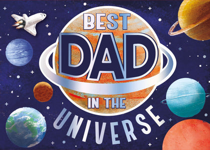 Best Dad in The Universe Rocket Blastoff Fun! Pop Up Father's Day Card