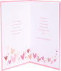 Pink & Gold Hearts Design Wife Anniversary Card