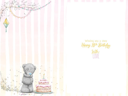 Bear With Cake 18th Birthday Card