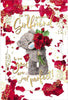 Bear With Roses Girlfriend Birthday Card