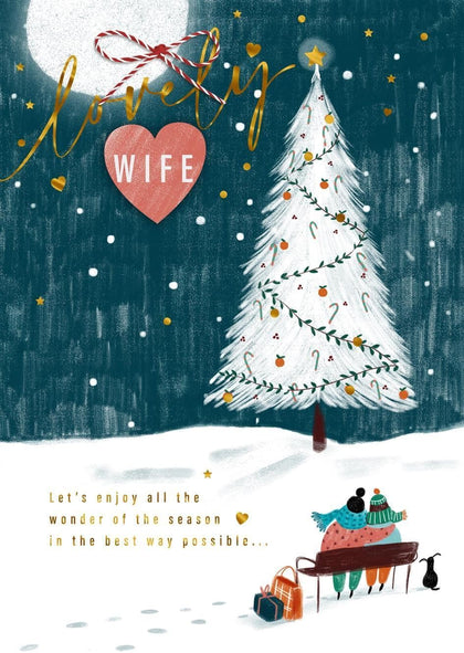 Tree Snow Scene With Bench Lovely Wife Christmas Card
