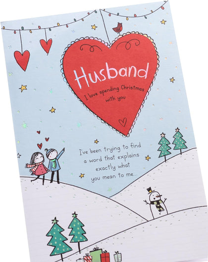 Sweet Sketch Design Husband Christmas Card