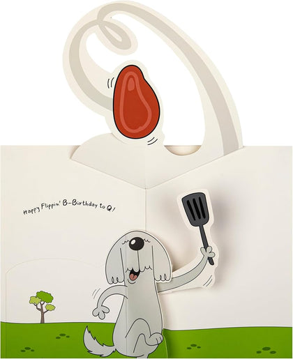 Dog Illustration Pop Up Design Funny Dad Birthday Card