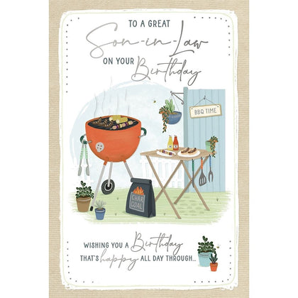 BBQ Theme Decorative Design Son in law Birthday Card