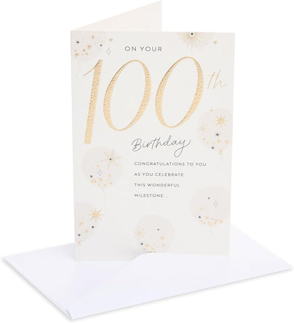 Gold Balloons Design 100th Birthday Card