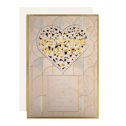 Light Patterned Design with Heart Couple Wedding Congratulations Card