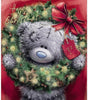 Bear With Wreath Over His Head Christmas Card
