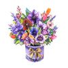 Floral Fantasy Paper Bouquet 3D Vase Pop Up Card - Mother's Day Birthday Wedding Anniversary