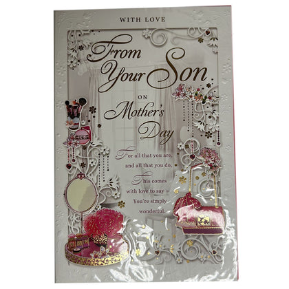 From Son Women's Accessories Design Foil Finished Mother's Day Card