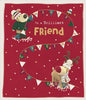 Boofles with Xmas Bunting Friend Christmas Card