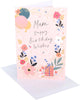 Flowers Balloons and Presents Design Mam Birthday Card
