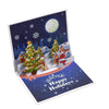 Snowy Night Scene Happy Holidays & New Year 3D Pop Up Christmas Card