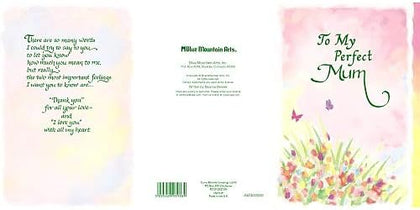 Watercolour Flowers Butterflies to My Mum Handmade Paper Open Card for Any Occasion