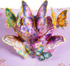 Fluttering Wishes Hot Stamped Pink Butterfly 3D Pop Up Greeting Card