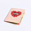 Triple Rose Heart "LOVE" 3D Pop Up Greeting Card - Valentine's Day Wedding Anniversary Birthday