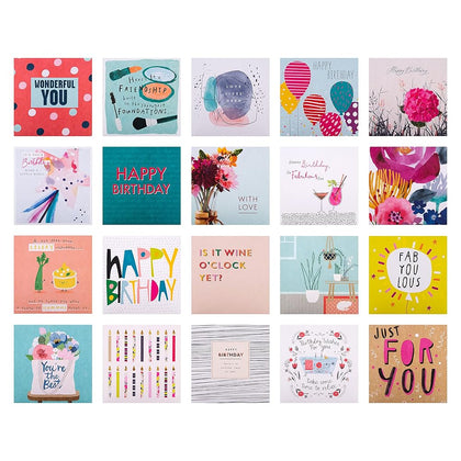 Contemporary Designs Multipack of 20 in 20 Designs Birthday and Blank Cards
