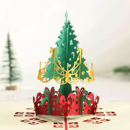 Festive Tree Season’s Elegance 3D Pop Up Christmas Card