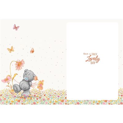 Bear Holding Large Flower Lovely Mum Mother's Day Card